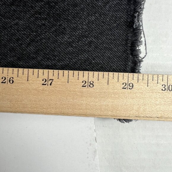 Zara Jean Women 25x29* High Rise Wide Leg Black Faded Raw Bottom Hem Denim Tag 2 - Picture 12 of 16